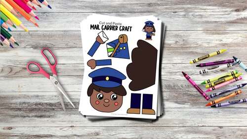 10 Full Colored Community Helper Cut and Paste Craft Templates | TPT