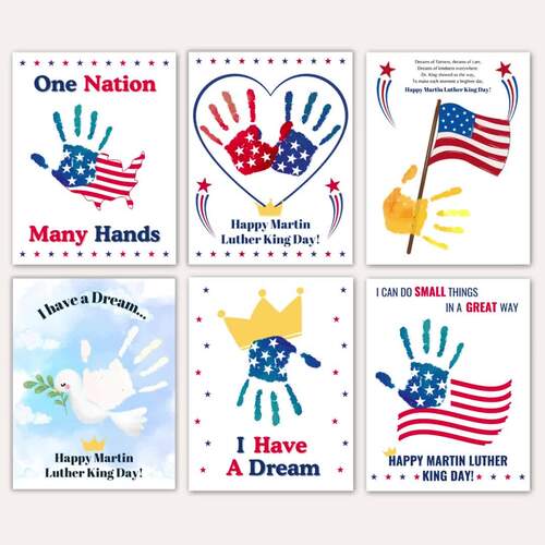 Martin Luther King Day Handprint Craft Art Printables, MLK, Black ...