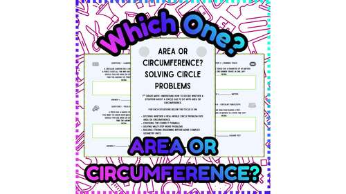 Area or Circumference? | Circle Word Problems (7th Grade) by ...