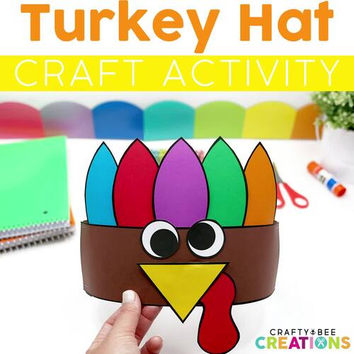 Turkey Hat Craft Thanksgiving November Headband Crown Template