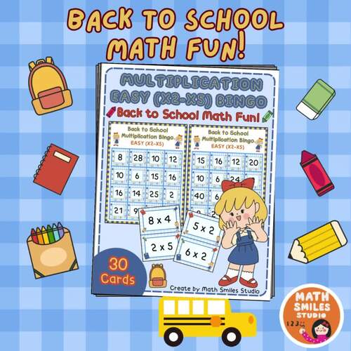 Back to School Multiplication Bingo: Easy Facts x2–x5 | Fun Math Game ...