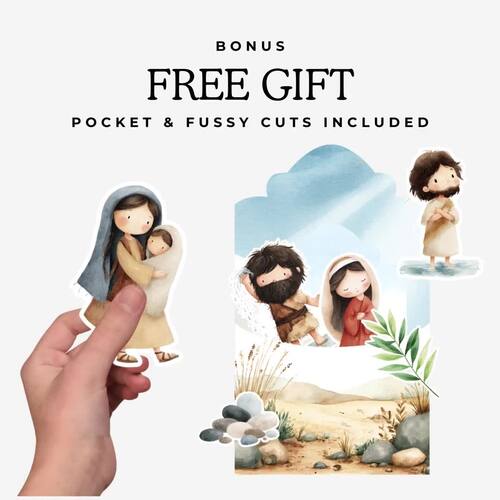 Baptism of Jesus Clipart Bundle, Matthew 3 13-17 Bible Story Illustrations