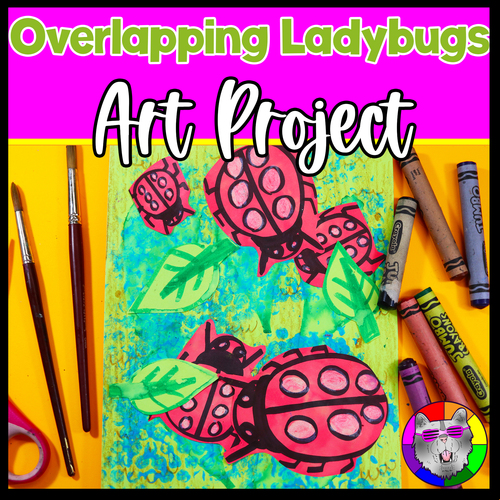 Preview of Element of Art Space Art Lesson, Ladybug Art Project for Primary