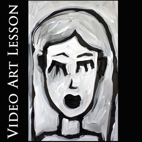 Video Art Lesson Paint an Expressionism Portrait With Video Instructions