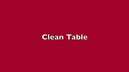 Video Model + Data Sheet - Clean the Table by REEF Consulting LLC