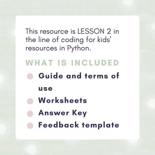 Computer coding in Python Worksheets for Beginners | Variables and Data ...