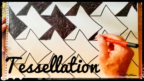 Preview of Art. Video Lesson Tutorial. Tessellation and tessellating patterns