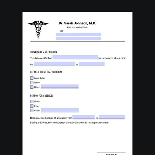 Fillable Doctors Note Template Urgent Care Excuse Letter Doctor
