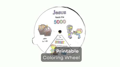 Jesus Feeds the 5000 Coloring Wheel, Sunday School Lesson, Five Loaves ...