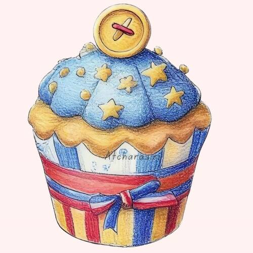 4th of July Cupcake Clipart – 20 PNGs in Colored Pencil Style for ...