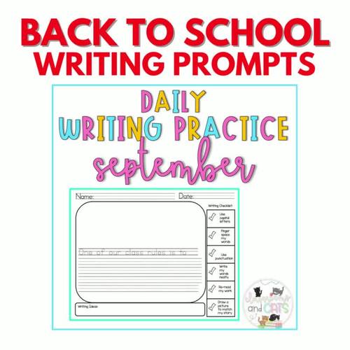 September Back to School Daily Writing Prompts - Kindergarten & 1st Grade