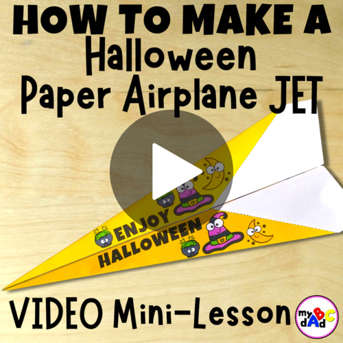 How to Make a Halloween Paper Airplane JET VIDEO MiniLesson TPT
