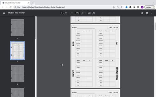 Student Test Data Tracker