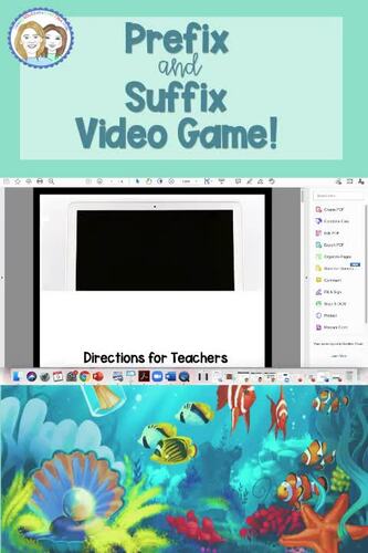 Prefix and Suffix Game Google Slides Video Game Digital and Printable