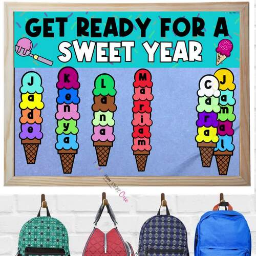 Back to School Name Craft Activity and Bulletin Board, Ice Cream Name Craft