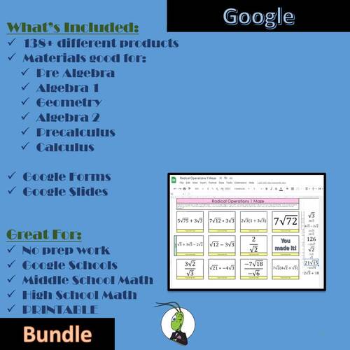 High School Math Google Drive Mega Bundle | Algebra 1 Geometry Precalc Calc