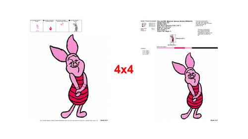 Winnie The Pooh - Piglet The Little Pig - Standing Lying Down And ...