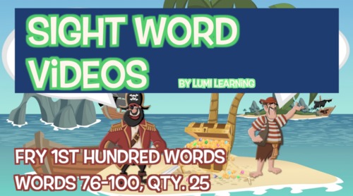 Preview of Fry 1st 100, Sight Word Videos #76-100: Teach Spelling, Meaning, Usage, & More
