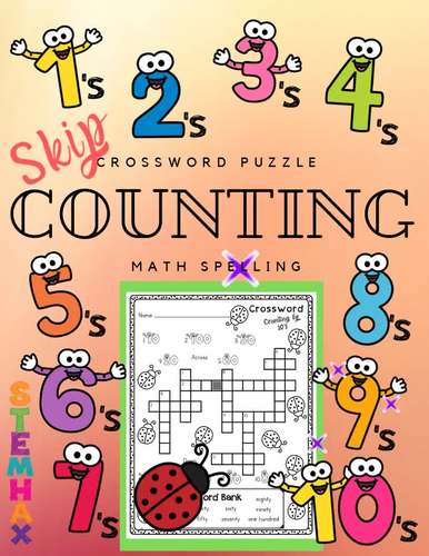 Skip Counting and Math Spelling Crossword Puzzles by STEMHAX TPT