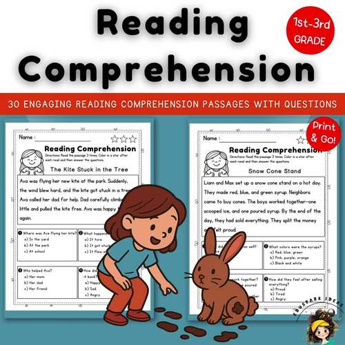 1st–3rd Grade Reading Comprehension Passages with Questions by EduSpark ...