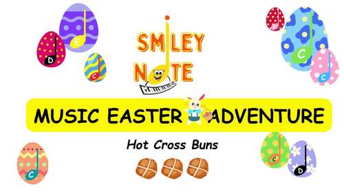 Preview of FREE Smiley Note’s Easter Egg Hunt Video – Learn Hot Cross Buns on the Piano!