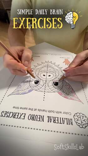 Bilateral Brain Coloring Pages | Two-Hand Fine Motor Practice for PreK–2