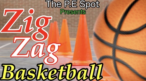 Preview of Distance Learning PE/ PE at home/ DIY PE Video: Zig Zag Basketball