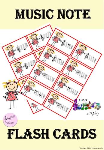 Music Note Flash Cards by Nessa #39 s Music Printables TPT