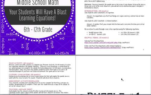 Middle School Math: Solving One Step Equations with Rational Numbers