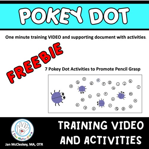 Preview of FREE Pokey Dot for Grasp TRAINING VIDEO and activities for pencil control