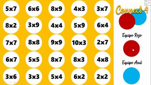 Connect 4 Interactivo Template Plantilla by Miss Rookie Teacher