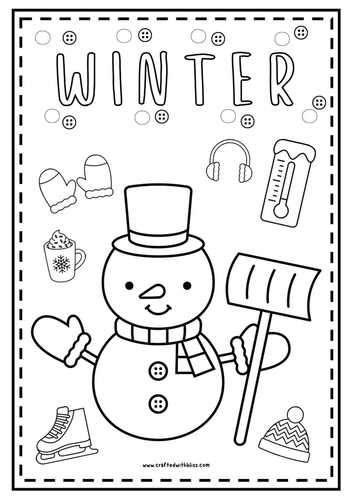 Winter Coloring Pages, Winter Coloring Printable, Winter Worksheet For Kids