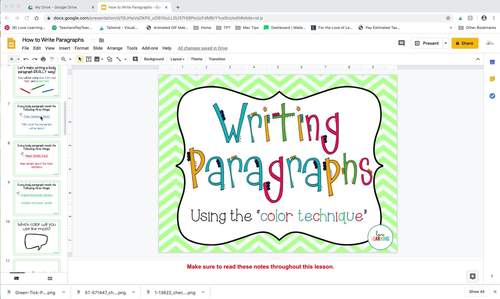 Writing Paragraphs: How to Write a Paragraph Using Color Coding | TPT