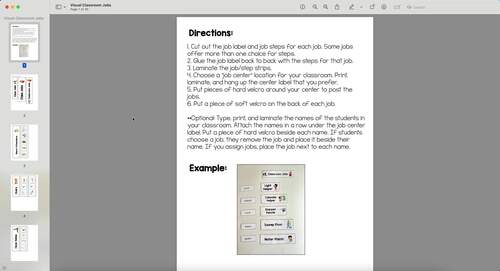 Visual Classroom Jobs by The Autism Helper | TPT