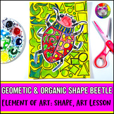 Element of Art Shape Art Lesson, Shape Beetle Art Project