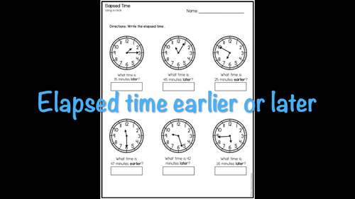Elapsed Time Worksheets
