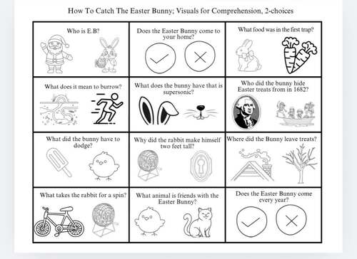 How to Catch the Easter Bunny Language Activity Packet, AAC, Wh-, concepts