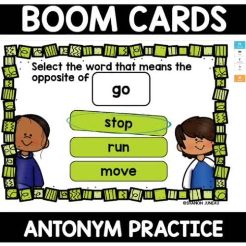 Antonym Word Practice Boom Cards No Prep Literacy Centers | TPT