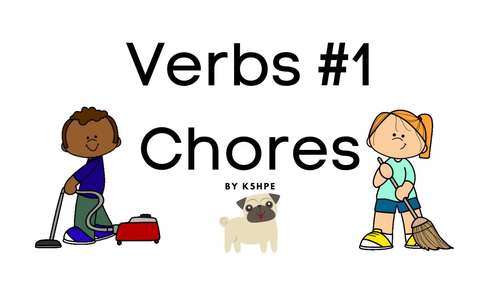 Preview of Verbs #1, Chores, Vocabulary, Early Literacy, Learn to Read, Video/Ebook