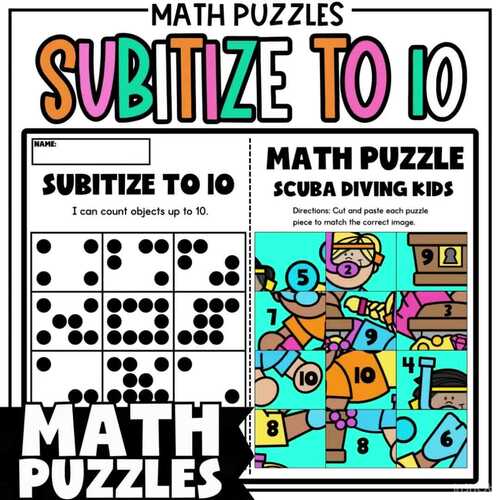 Summer Themed Subitizing Numbers to 10 {Cut and Paste} Math Activities