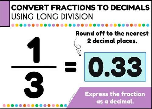 Convert From Fractions To Decimals Using Long Division Activity Boom ...