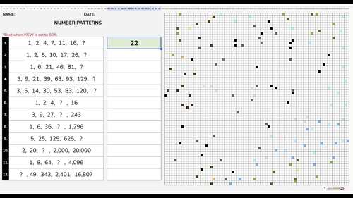Number Patterns Pixel Art Math | Raccoon by Algebra Accents | TPT