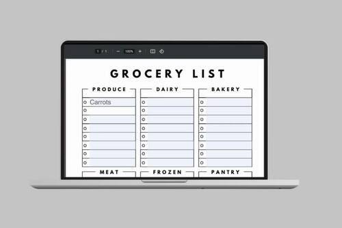Fillable Grocery List For Daycare | Daycare Menu Planning | Daycare