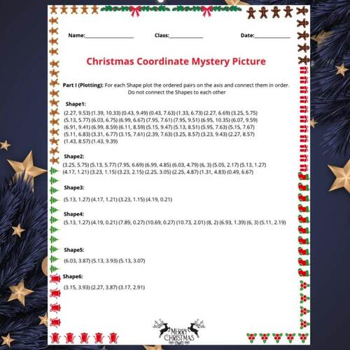 Christmas Plotting Points on a Coordinate Grid Winter Math Worksheets ...