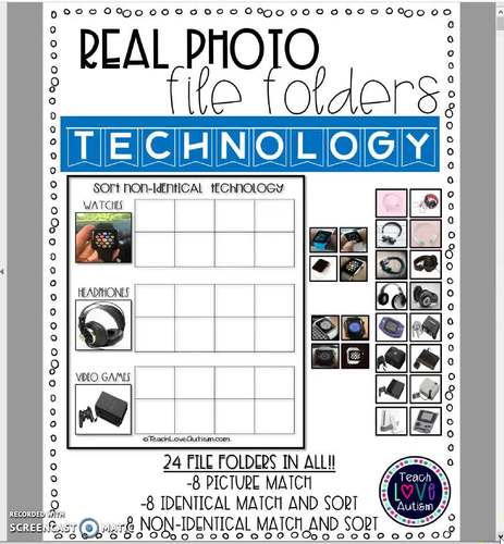 Real Photo File Folders: Technology by Teach Love Autism | TpT