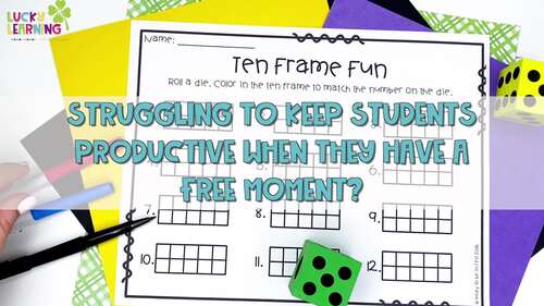 Math Games for One for Kindergarten and 1st Grade Math Centers