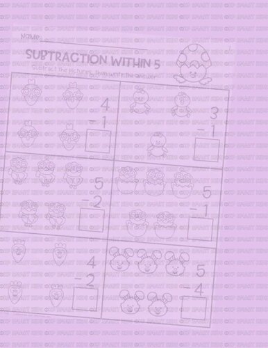Easter Picture Subtraction Within 5 Worksheets Picture Math Centers ...