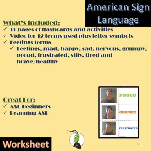 Feelings Speech and Language Sign Language Activities (ASL) | TPT