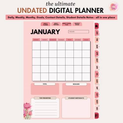 Undated Digital Planner 2025 2027 2028 by Dust 2 Stars | TPT