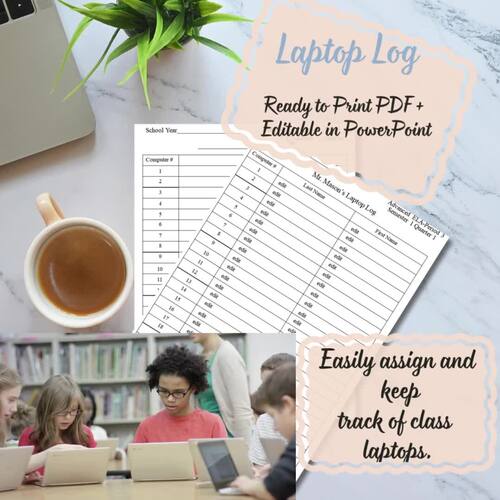 Classroom Laptop Log | Student Computer Log | Editable | TPT